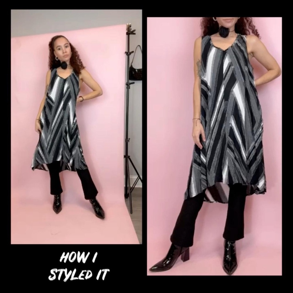 Simply Vera Wang geometric monochrome midi dress